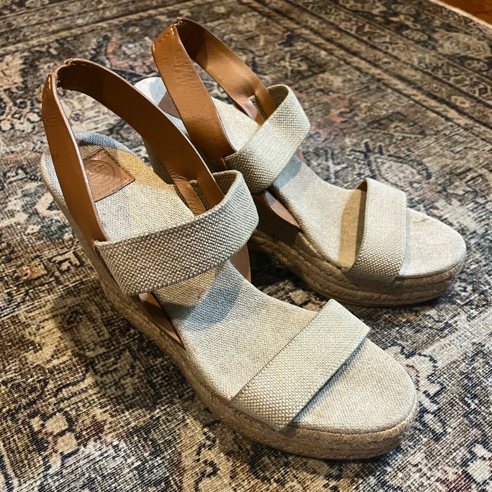 Tory Burch espadrille wedge size 10